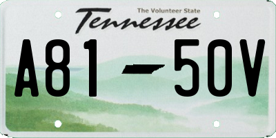 TN license plate A8150V