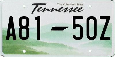 TN license plate A8150Z