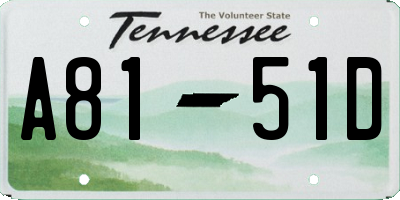 TN license plate A8151D