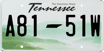 TN license plate A8151W