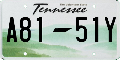 TN license plate A8151Y