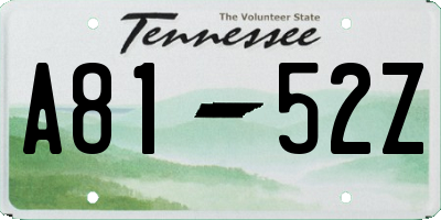 TN license plate A8152Z