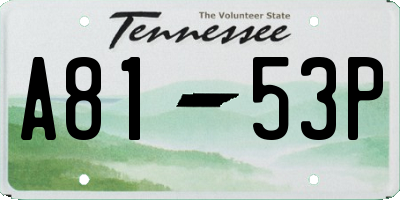 TN license plate A8153P