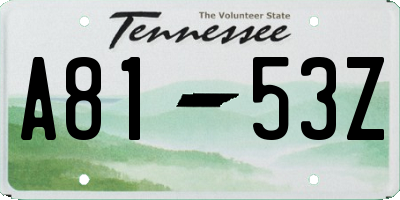 TN license plate A8153Z