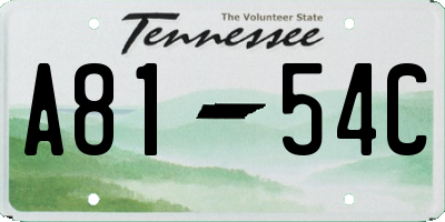 TN license plate A8154C