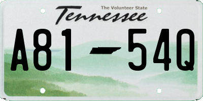 TN license plate A8154Q