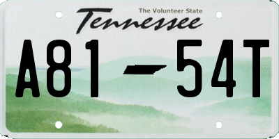 TN license plate A8154T