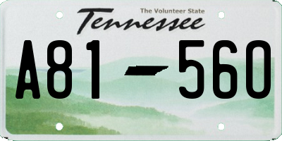 TN license plate A8156O