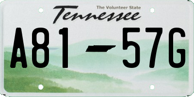 TN license plate A8157G