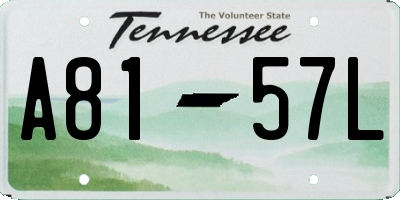 TN license plate A8157L