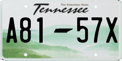 TN license plate A8157X