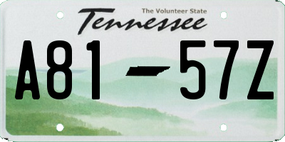 TN license plate A8157Z