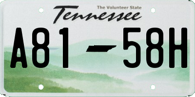TN license plate A8158H