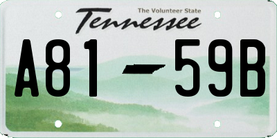 TN license plate A8159B