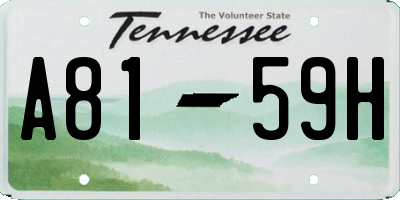TN license plate A8159H