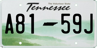 TN license plate A8159J