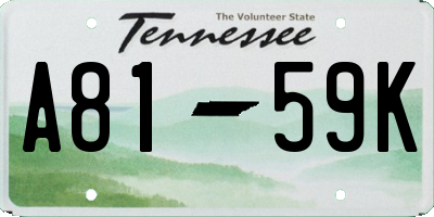 TN license plate A8159K