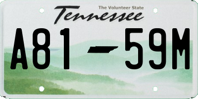 TN license plate A8159M