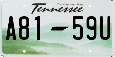 TN license plate A8159U