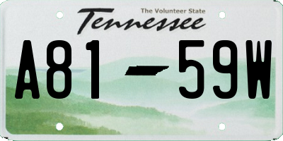 TN license plate A8159W