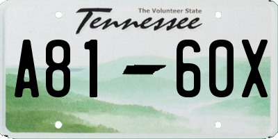 TN license plate A8160X