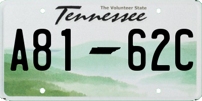 TN license plate A8162C