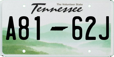 TN license plate A8162J