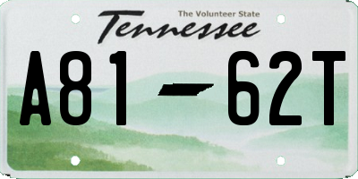 TN license plate A8162T
