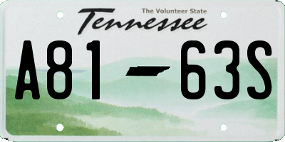 TN license plate A8163S