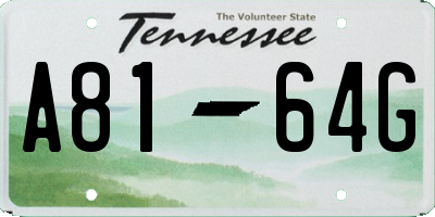 TN license plate A8164G