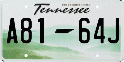 TN license plate A8164J