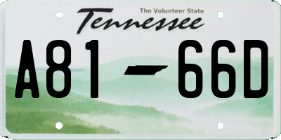 TN license plate A8166D