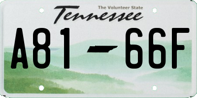 TN license plate A8166F