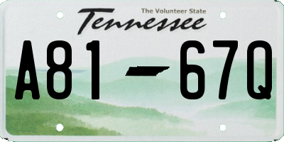 TN license plate A8167Q