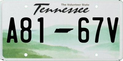 TN license plate A8167V