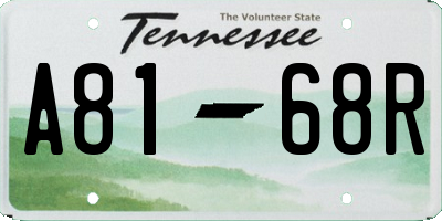 TN license plate A8168R