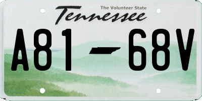 TN license plate A8168V