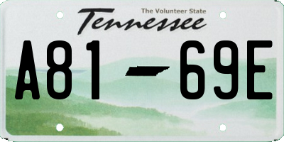 TN license plate A8169E