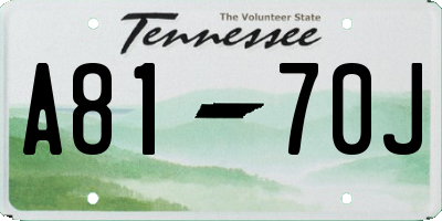 TN license plate A8170J