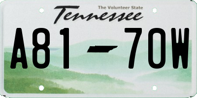 TN license plate A8170W
