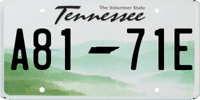 TN license plate A8171E