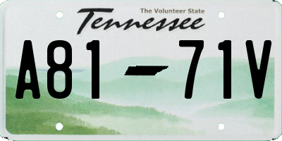 TN license plate A8171V