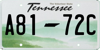 TN license plate A8172C