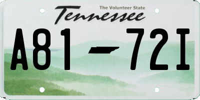 TN license plate A8172I