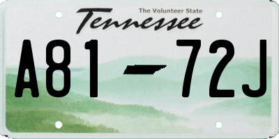 TN license plate A8172J
