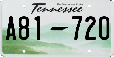 TN license plate A8172O
