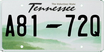 TN license plate A8172Q