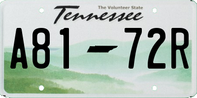 TN license plate A8172R