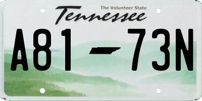 TN license plate A8173N