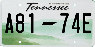 TN license plate A8174E
